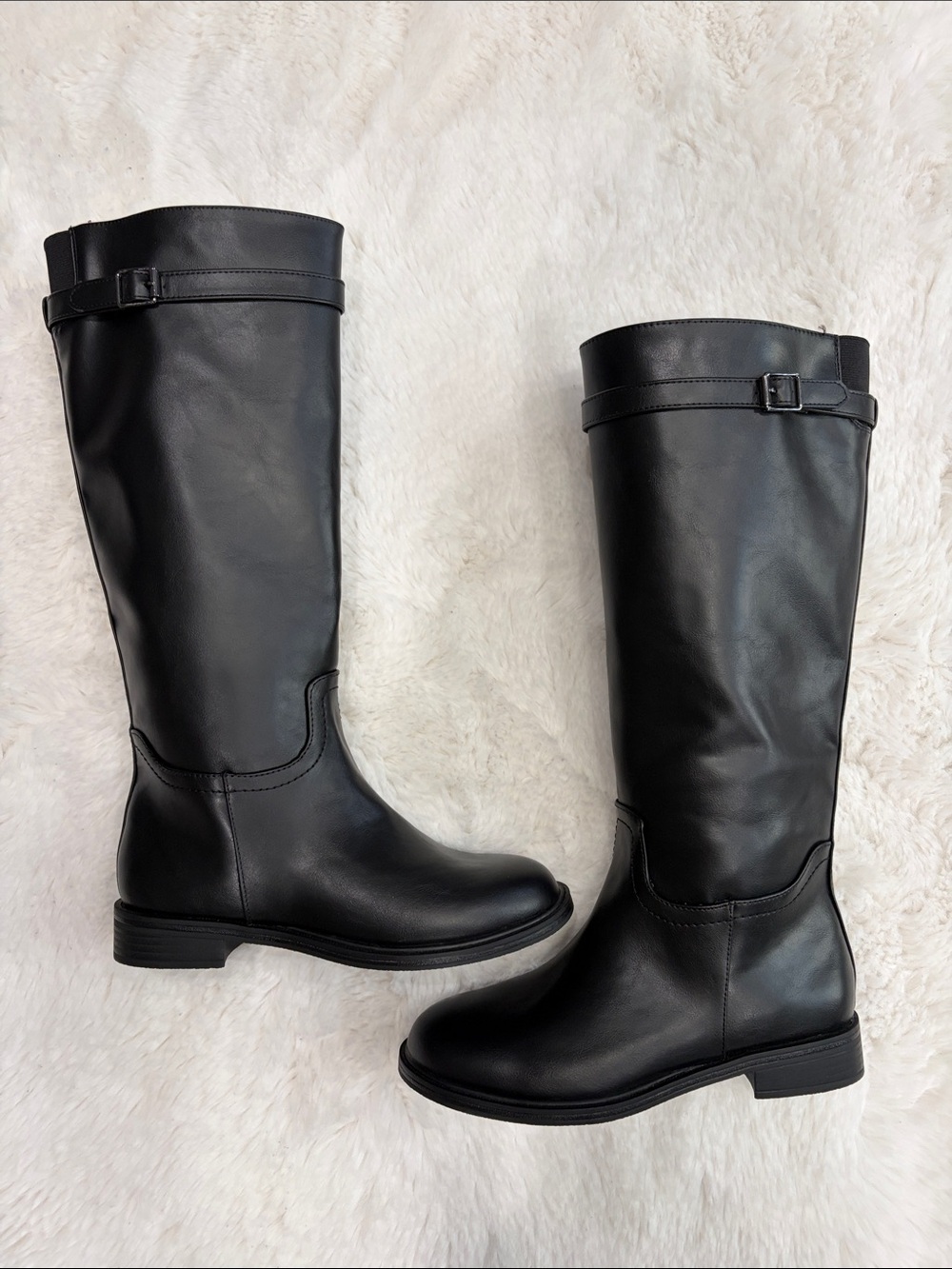 SM New York,Size 7.5,Black Women's Tall Riding Boots
